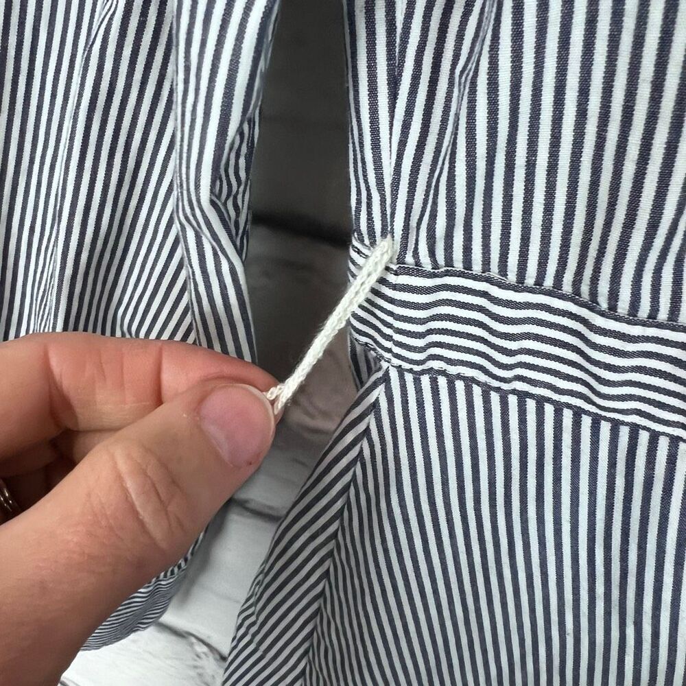 J.Crew Blue White Stripe Shirt Dress Button Front Long Sleeve Size 2 - Picture 4 of 6